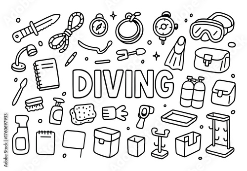 Diving Gear Doodle