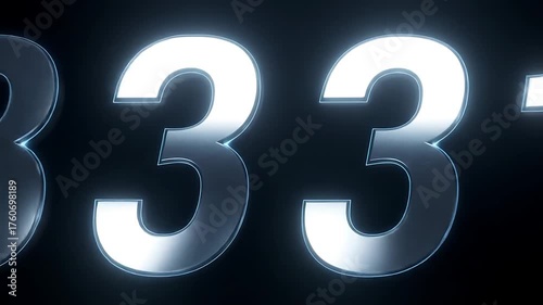 Futuristic glowing numeric display showcasing the number 3331 against a dark background