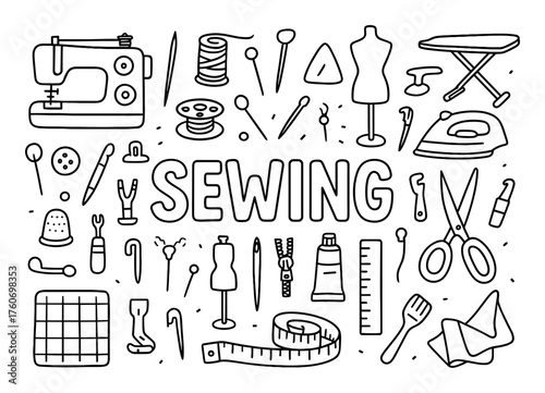 Sewing Tools Illustration