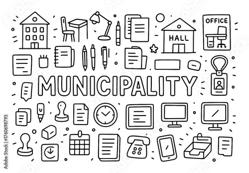 Municipality Themed Doodle Art