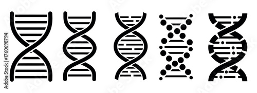 Stylized dna double helix design isolated on white background
