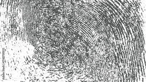 Black and White Grunge Fingerprint Texture vector design on transparent background.