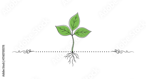 Sprout of Hope Symbol of Growth and Renewal with Delicate Flourishes, representing New Beginnings and Resilience