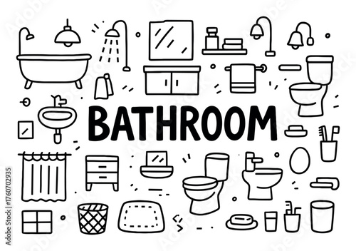 Bathroom Icon Doodles