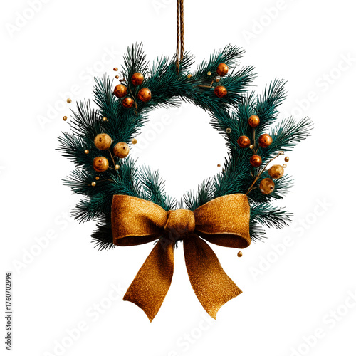 Modern Holiday Wreath Illustration