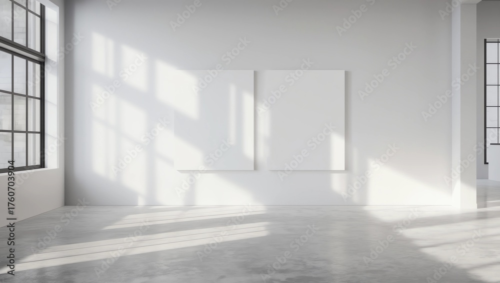 Fototapeta premium Concrete gallery interior 