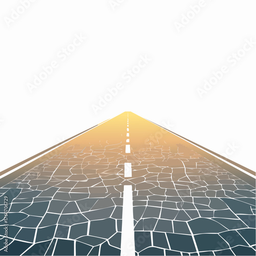 Straße mit rissiger Oberfläche