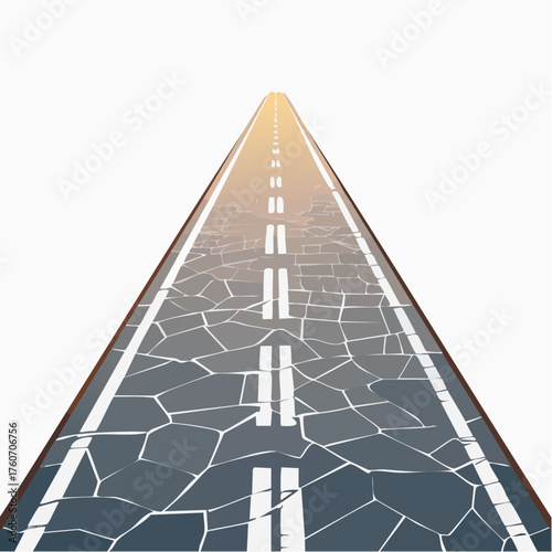 Straße mit rissiger Oberfläche