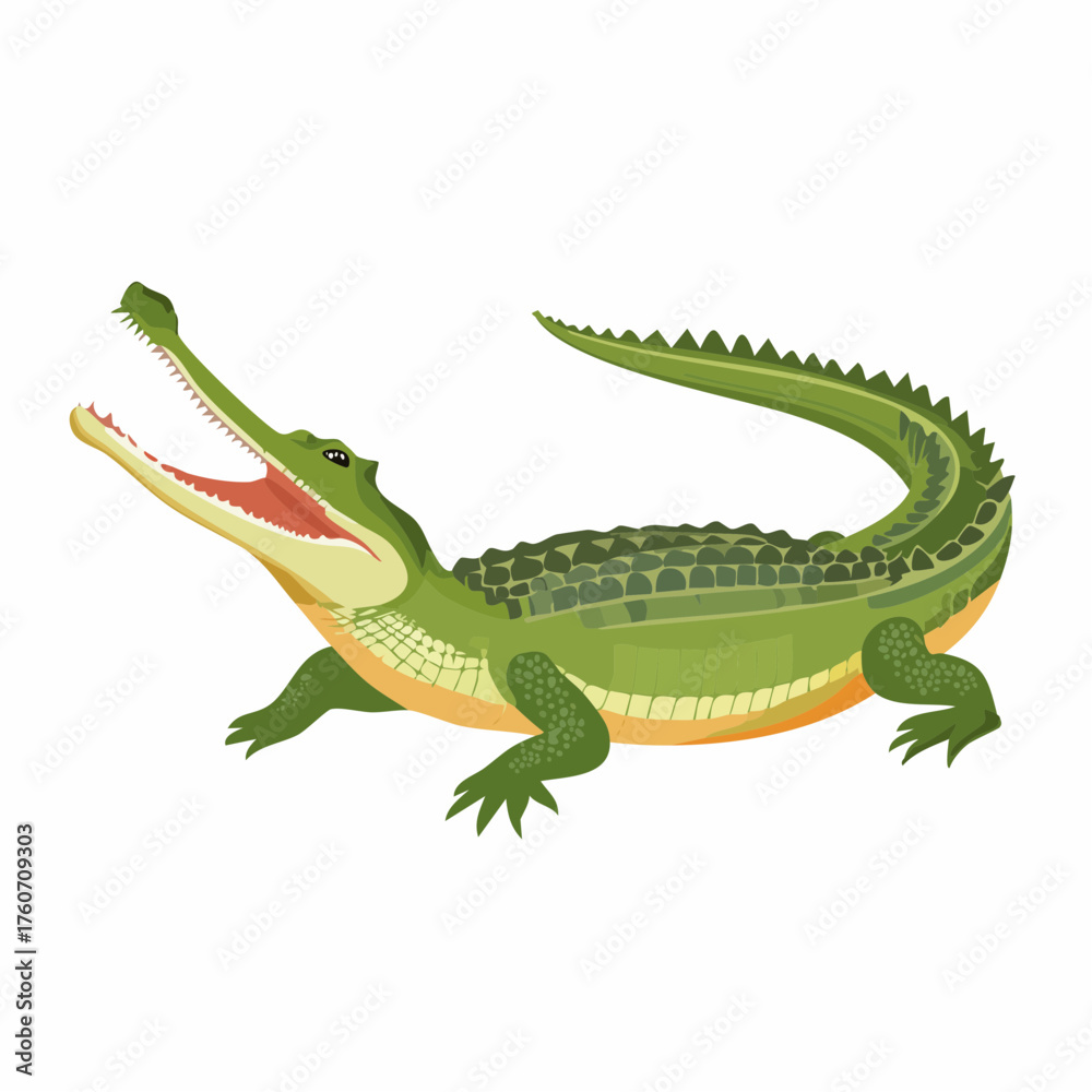 Obraz premium Gharial, eine große fischfressende Krokodilart des indischen Subkontinents