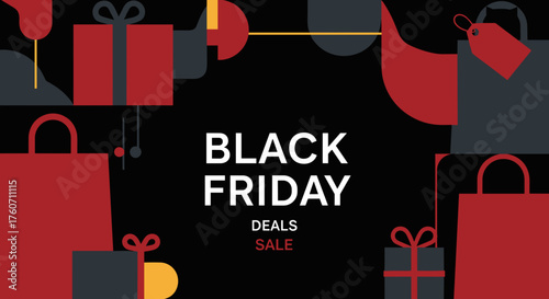 Black Friday Deals Sale banner Modern graphic abstract shopping promotion background