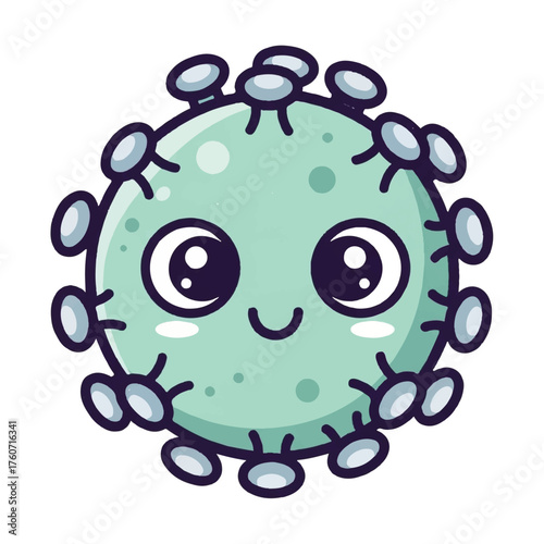 Cute Cartoon Coronavirus with Smiling Face Playful Medical Illustration for Health Awareness