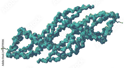 Abstract turquoise structure, intricate form of a molecular shape
