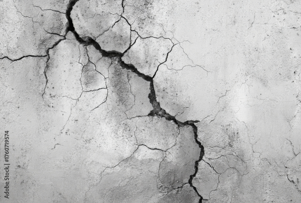 Fototapeta premium Cracked concrete wall texture with rough surface background