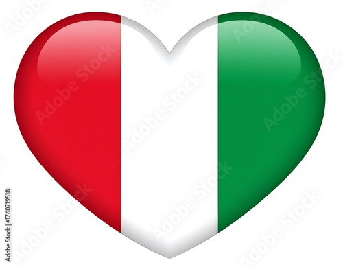 Free Download Heart-shaped Italian flag - A symbol of love for Italy. - GFXLoad