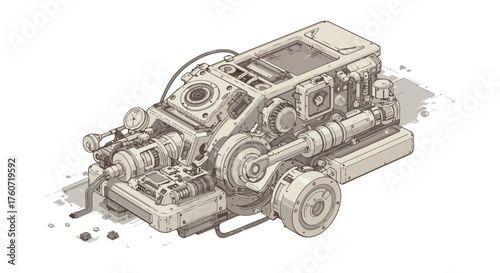 Mechanical Machinery Illustration Futuristic Concept Vehicle Design