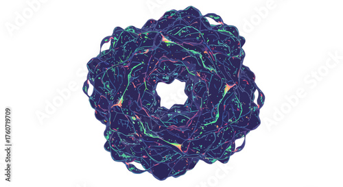 Abstract Digital Render of Intricate, Colorful Fractal Design