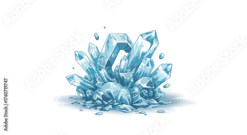 Crystal Formation Illustration A Detailed Depiction of Sparkling Gems