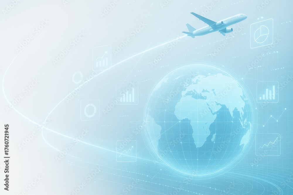 Fototapeta premium Global Aviation Data Network and Travel Analytics