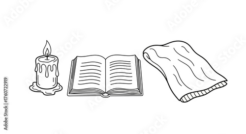 Minimalist stationery set illustration pen paper pad and letter opener