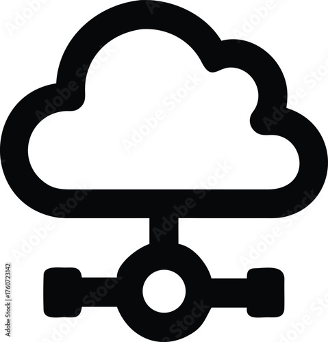 Hybrid Cloud Management Icon – Seamless Integration of Private and Public Cloud for Business Efficiency