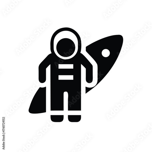 Cool astronaut carrying surfboard in creative cosmic theme Vector illustration