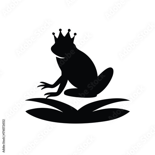 Little frog relaxing on a lily pad with gentle pond vibe Vector illustration