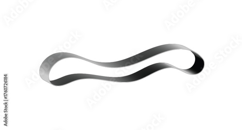 Abstract 3d ribbon shape with vibrant cmyk colors and geometric design elements