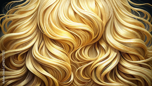Very beautiful vector back view of wavy blonde hair cascading gracefully down, showcasing smooth texture, soft curls, and natural shine — a perfect example of elegance and healthy hair beauty.