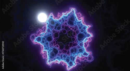 Abstract portal to another dimension in a dark space