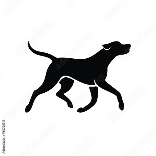 Cute dog sprinting happily in a fun lively animated style Vector illustration