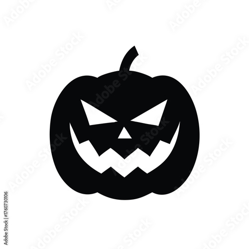 Halloween pumpkin with eerie carved expression in playful spooky design Vector illustration