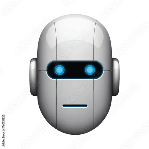 Futuristic AI face: A close-up view of an artificial intelligence face, its expressionless visage hinting at the enigmatic nature of advanced technology, showcasing the sleek lines and modern design.