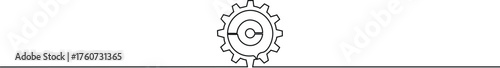 Setting icon continous one line, Gear wheel. Easily editable 