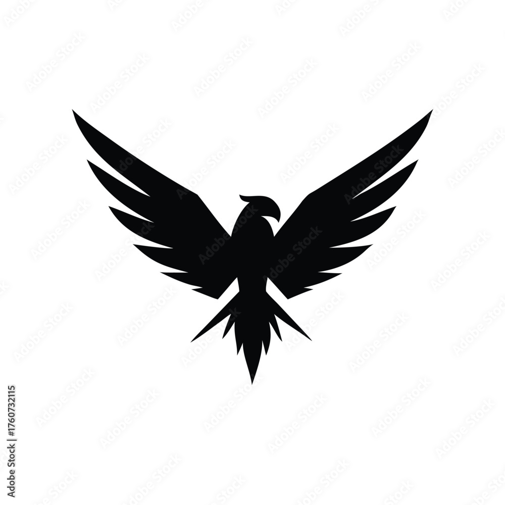 Obraz premium Elegant luxury falcon logo with wide wingspan and bold artistic look Vector illustration