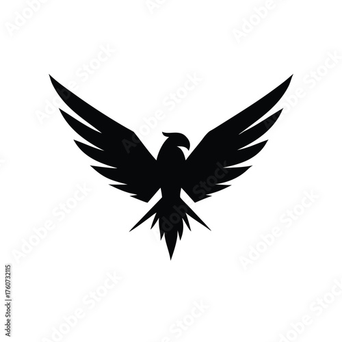 Elegant luxury falcon logo with wide wingspan and bold artistic look Vector illustration