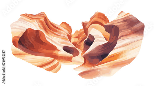 Antelope Canyon. Antelope Canyon hand drawn watercolor illustration