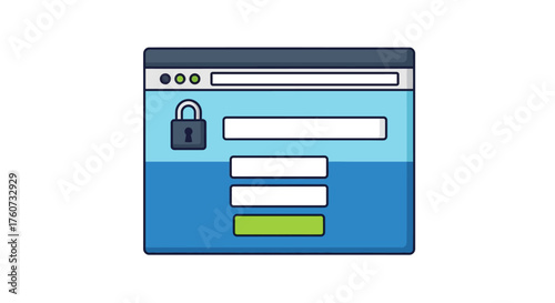 secure login accessing account with padlock on the screen for data protection user interface design website security internet privacy