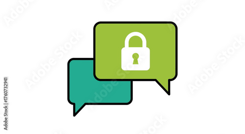 Secure messaging concept Encrypted chat bubbles for safe online conversation ensuring privacy and data protection ideal for cybersecurity and tech blogs.
