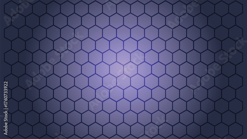 Abstract hexagonal pattern with purple gradient and spotlight effect