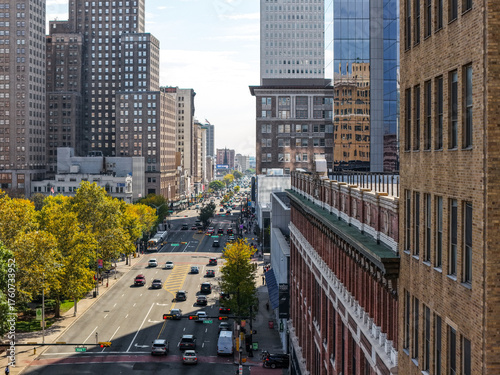 Downtown Newark during Autumn