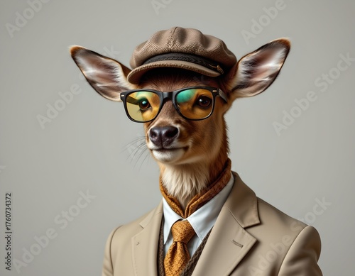 Stylish Deer Sunglasses and Suit Ready for Adventure