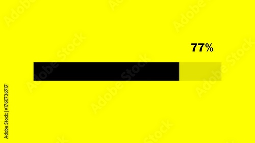 Animated loading bar. 0-100%. Soft circle bar. Loading Animation loading on a yellow background	
