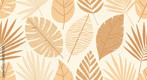 Elegant Botanical Leaf Pattern Design in Warm Earth Tones for Stylish Backgrounds