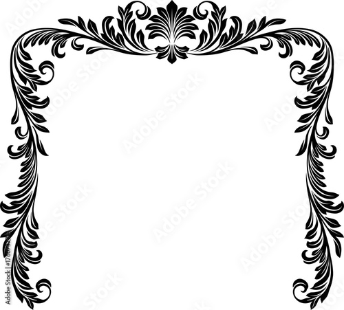 Filigree Heraldic Crest Motif Floral Pattern Frame