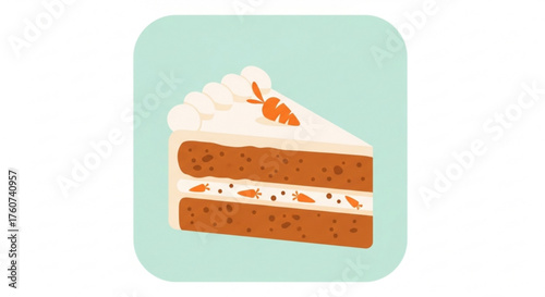 Delicious slice of carrot cake with cream cheese frosting, a sweet treat for any occasion and celebration