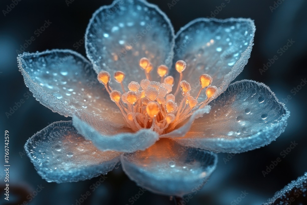Obraz premium Water droplets on a flower.