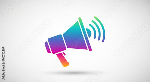 Megaphone icon loudspeaker symbol for announcement, promotion, and marketing bullhorn for communication and advertising message