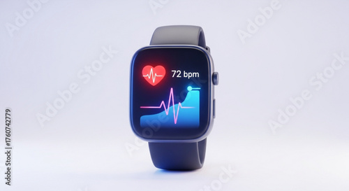 Smartwatch displaying heart rate modern wearable technology for health monitoring and fitness tracking with a vibrant screen