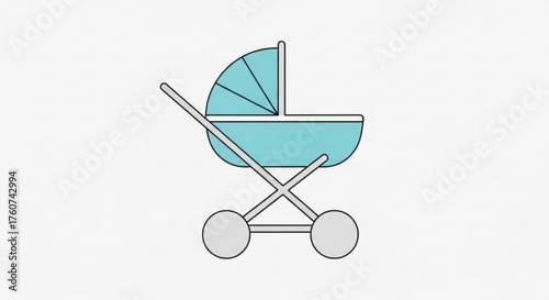 Baby stroller, a classic symbol of parenthood, care, and early childhood, perfect for nursery designs and familyrelated content