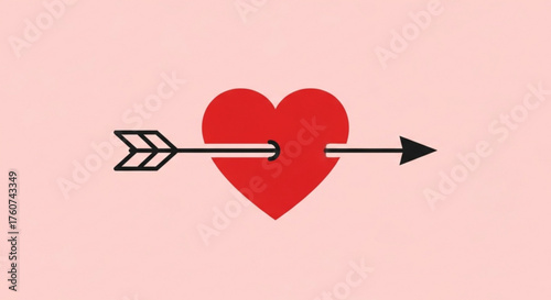 A heart pierced by an arrow, symbolizing love, passion, and romance, perfect for valentines day and expressing affection